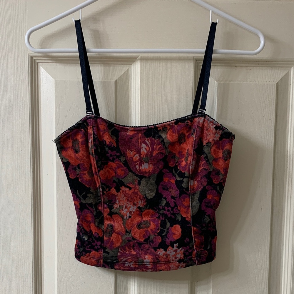🌷3 for $25🌷Garage, US S, Orange Purple & Green Floral Adjustable Strap Camisole